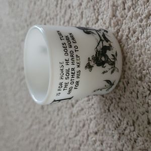 Hazel atlas h is for horse milkglass mug